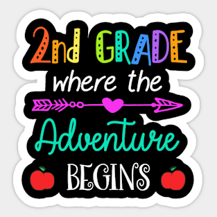 Womens 1st Day of School - 2nd Grade Adventure Begins Teachers Kids Sticker